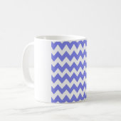 Mug Bleu Myosotis à Chevron – Zigzag Blanc Impeccable (Devant gauche)