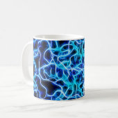 Mug Bleu Néon Électrique Bobine de Tesla Foudre (Devant gauche)