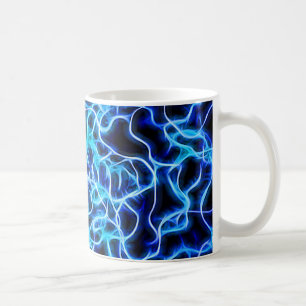 Mug Bleu Néon Électrique Bobine de Tesla Foudre