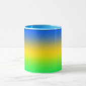 Mug Bleu néon, jaune, dégradé vert, ombre. (Centre)