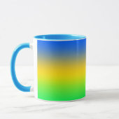 Mug Bleu néon, jaune, dégradé vert, ombre. (Gauche)