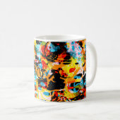 Mug Bleu, noir, blanc, orange. Bright continu (Devant droit)