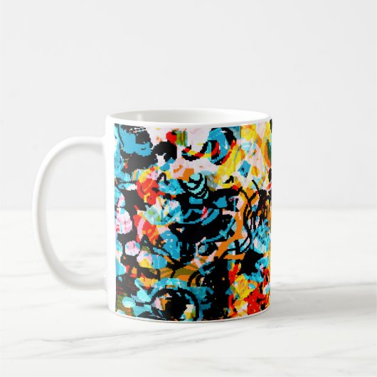 Mug Bleu, noir, blanc, orange. Bright continu (Gauche)