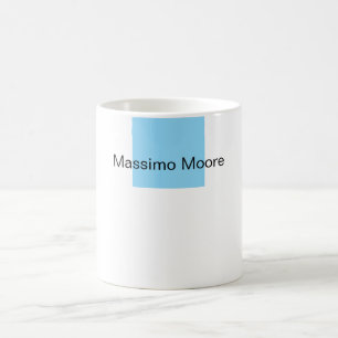 Mug Bleu Noir Blanc Simple Élégant Nom Personnel
