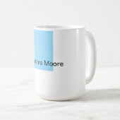 Mug Bleu Noir Blanc Simple Élégant Nom Propre (Devant droit)