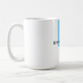 Mug Bleu Noir Blanc Simple Élégant Nom Propre (Gauche)