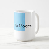 Mug Bleu Noir Blanc Simple Élégant Propre Nom (Devant droit)