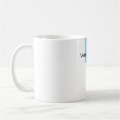 Mug Bleu Noir Blanc Simple Élégant Propre Nom (Gauche)