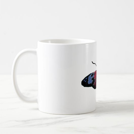 Mug Bleu Noir Brown Papillon Art (Gauche)