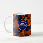 Mug bleu noir de l'équipe de basket couleurs nom de l' (Gauche)