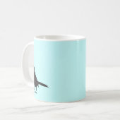 Mug Bleu noir et blanc d'oiseau de moineau de (Devant gauche)