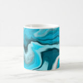 Mug Bleu, noir et Marbre blanc Fluid Art (Centre)