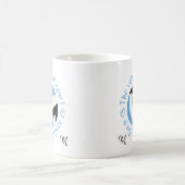 Mug bleu noir Le terrain de volley est mon endroit heu (Centre)