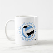 Mug bleu noir Le terrain de volley est mon endroit heu (Gauche)