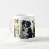 Mug Bleu noir mignonne Empreintes de pattes quatre ani (Devant gauche)