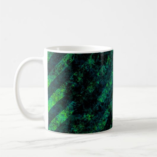 Mug Bleu noir vert rayé arrière - plan avec flou, gra (Gauche)