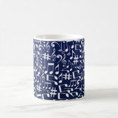 Mug Bleu Nuit Bleu de Cobalt Blanc Notes de Musique Da (Centre)