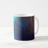 Mug Bleu Nuit Profond Moderne & Or Terre Abstrait (Devant droit)