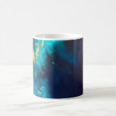Mug Bleu Nuit Profond Moderne & Or Terre Abstrait (Centre)