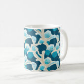 Mug Bleu Océan Abstrait | Motif côtier (Devant droit)
