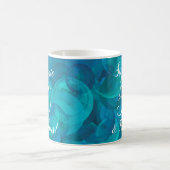 Mug Bleu Océan Abstrait Turquoise 50 et Fabuleux anniv (Centre)
