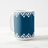 Mug Bleu océan et blanc mono zig zag (Devant gauche)