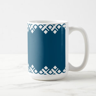 Mug Bleu océan et blanc mono zig zag