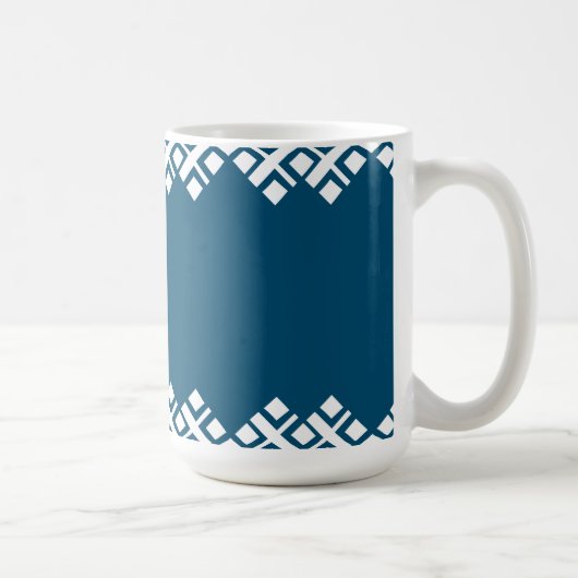 Mug Bleu océan et blanc mono zig zag (Droite)