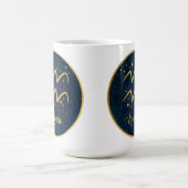 Mug Bleu or Aquarius symbole zodiaque étoiles (Centre)