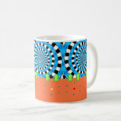 Mug bleu orange Abstrait (Devant droit)