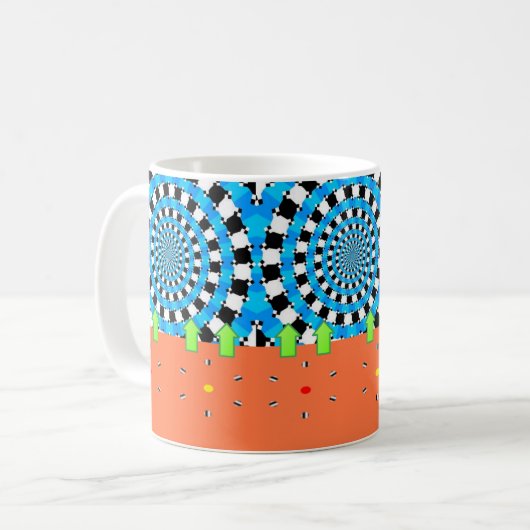 Mug bleu orange Abstrait (Devant gauche)