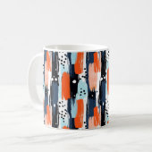 Mug Bleu orange brosses Motif Abstrait (Devant gauche)
