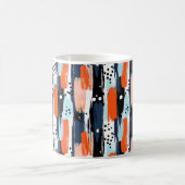 Mug Bleu orange brosses Motif Abstrait (Centre)