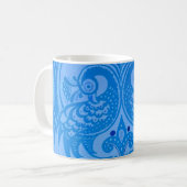 Mug Bleu Oriental Peacock Birds (Devant gauche)