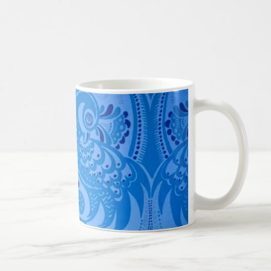 Mug Bleu Oriental Peacock Birds (Droite)