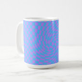 Mug Bleu pâle & Lavande Wavavender À damiers Motif (Devant gauche)
