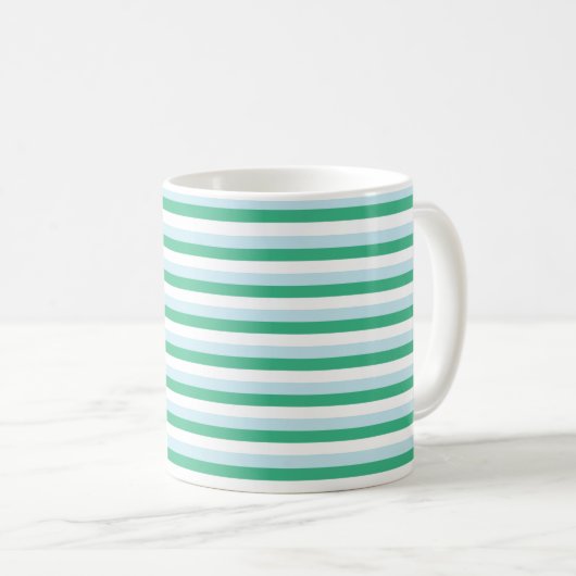 Mug Bleu pâle, vert d'Aqua et blanc (Devant droit)
