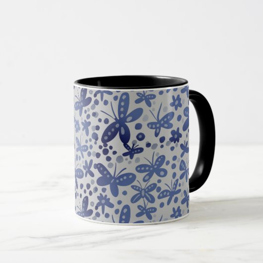 Mug Bleu papillon (Devant droit)