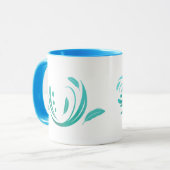 Mug Bleu Pêche face Lovebird (Devant gauche)