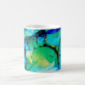 Mug BLEU PERSIEN, vert chartreuse. Très beau art (Centre)