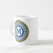 Mug - Bleu - Personnalisé - Ajouter Initial (Devant gauche)