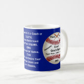 Mug Bleu Personnalisé, Merci-Mug D'Entraîneur De Baseb (Devant droit)