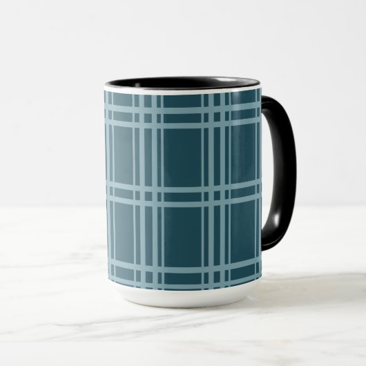 Mug Bleu plaid (Devant droit)