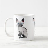 Mug Bleu Point Siamese Cat Cute Dessin Illustration (Gauche)