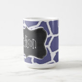 Mug - Bleu - poster de animal gris foncé de girafe ; (Centre)