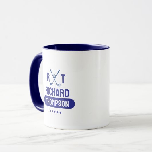 Mug bleu pour golfeurs Cool (Devant gauche)