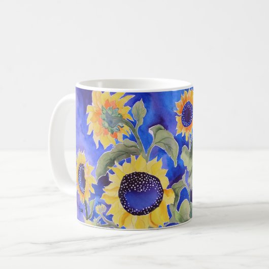 Mug Bleu pour vous tournesols (Devant gauche)