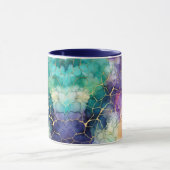 Mug Bleu pourpre Turquoise Pêche Alcool et bulles d'en (Centre)