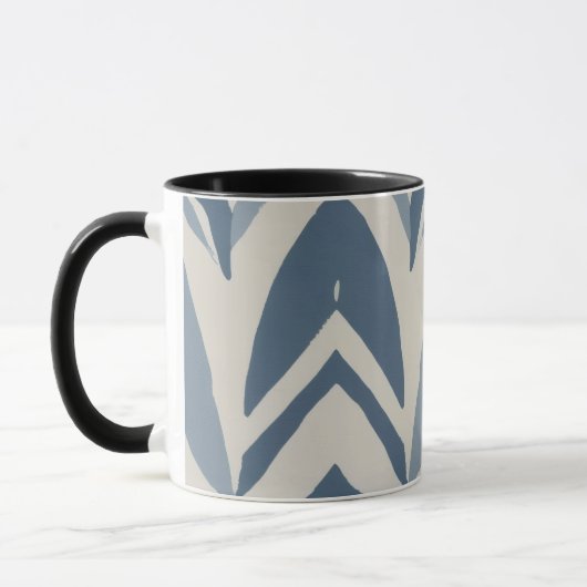Mug Bleu Poussiéreux Batik de Côte Parang Chevron Géom (Gauche)