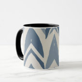 Mug Bleu Poussiéreux Batik de Côte Parang Chevron Géom (Devant gauche)